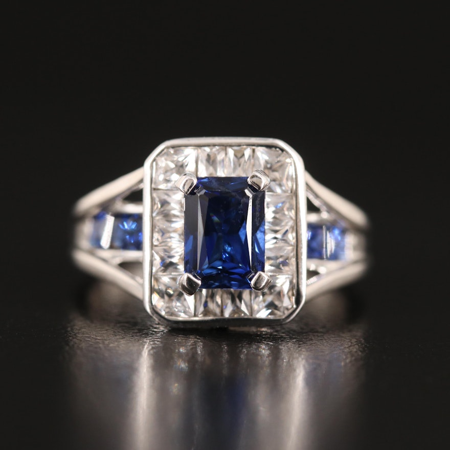 10K Sapphire High Low Ring
