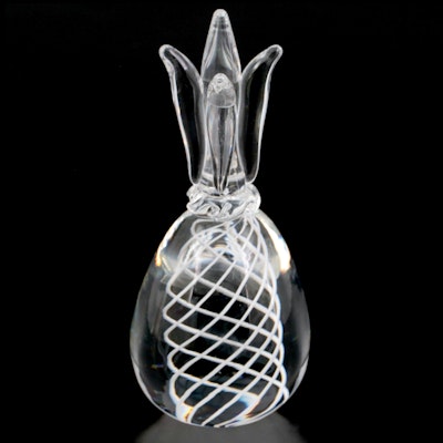 Steuben Swirl Art Glass Pineapple