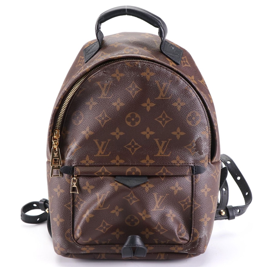 Louis Vuitton Palm Springs PM Backpack in Monogram Canvas and Black Leather Trim