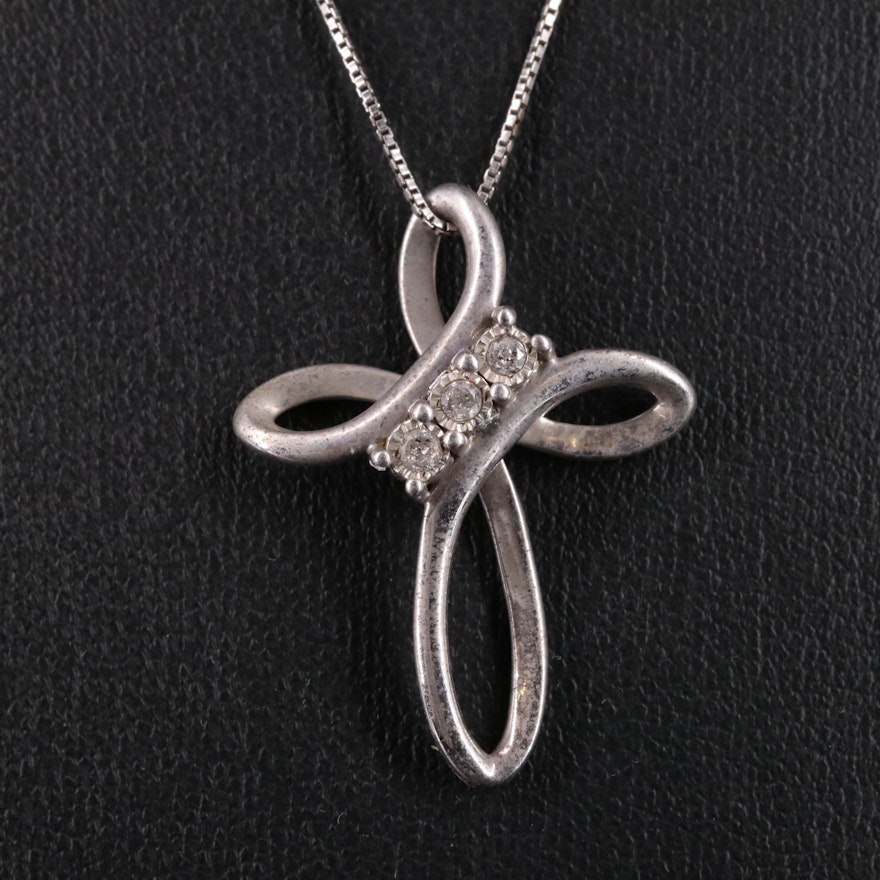 Sterling Cross Pendant Necklace