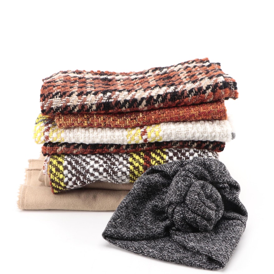 Woven Wraps and Ponchos with Winter Hat