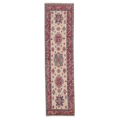 2'5 x 9'7 Hand-Knotted Afghan Kazak Style Carpet Runner