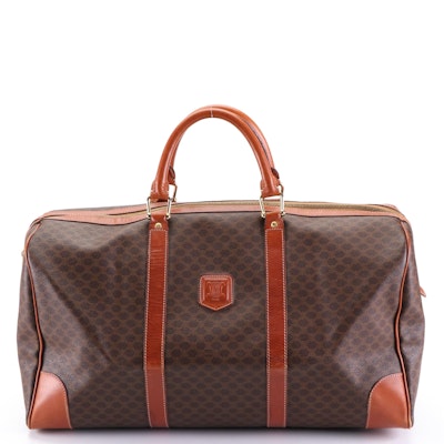 Celine Medium Travel Bag in Macadam Coated Canvas and Leather