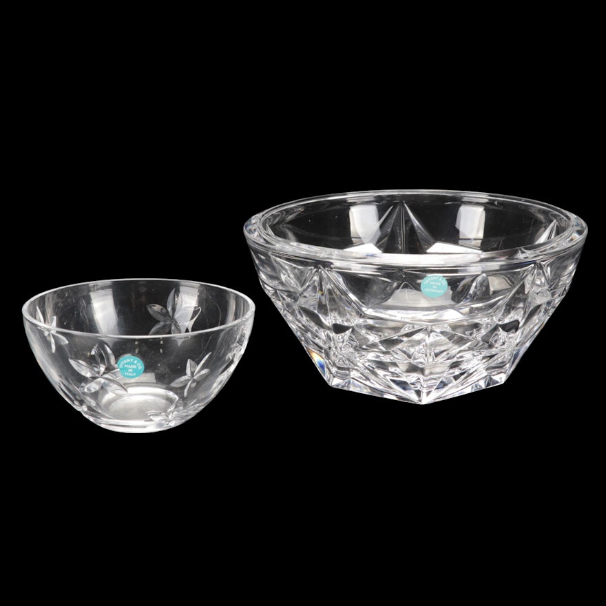 Tiffany & Co. Crystal "Stars" Bowl and Floral Pattern Bowl