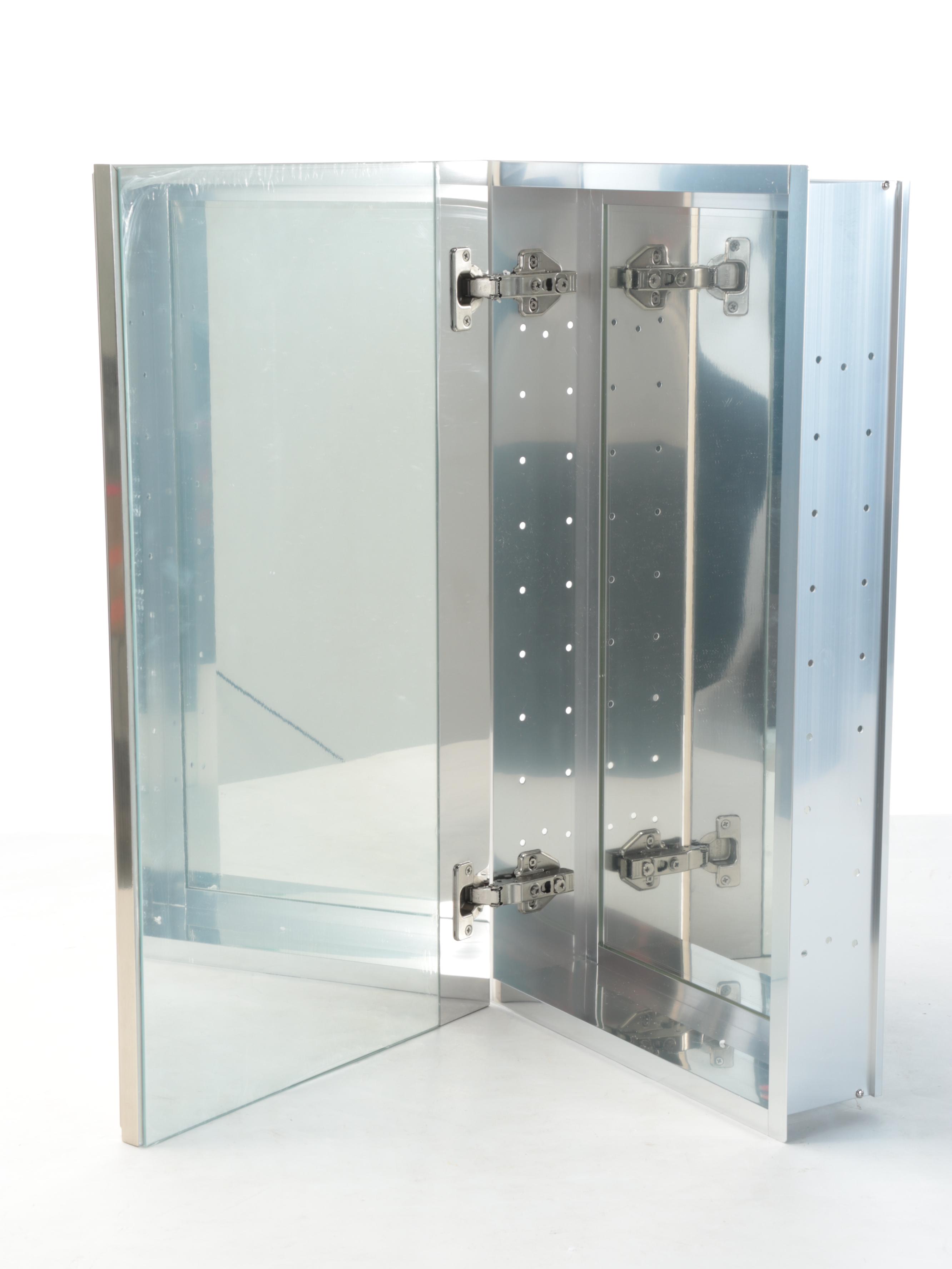 Surface Mount Mirror Medicine Cabinet with Brushed Nickel Finish ...