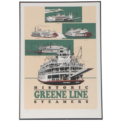 Thomas R. Greene Jr. "Historic Greene Line Steamers" Serigraph Poster, 1992