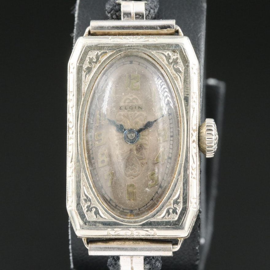 14K Elgin Vintage Stem Wind Wristwatch