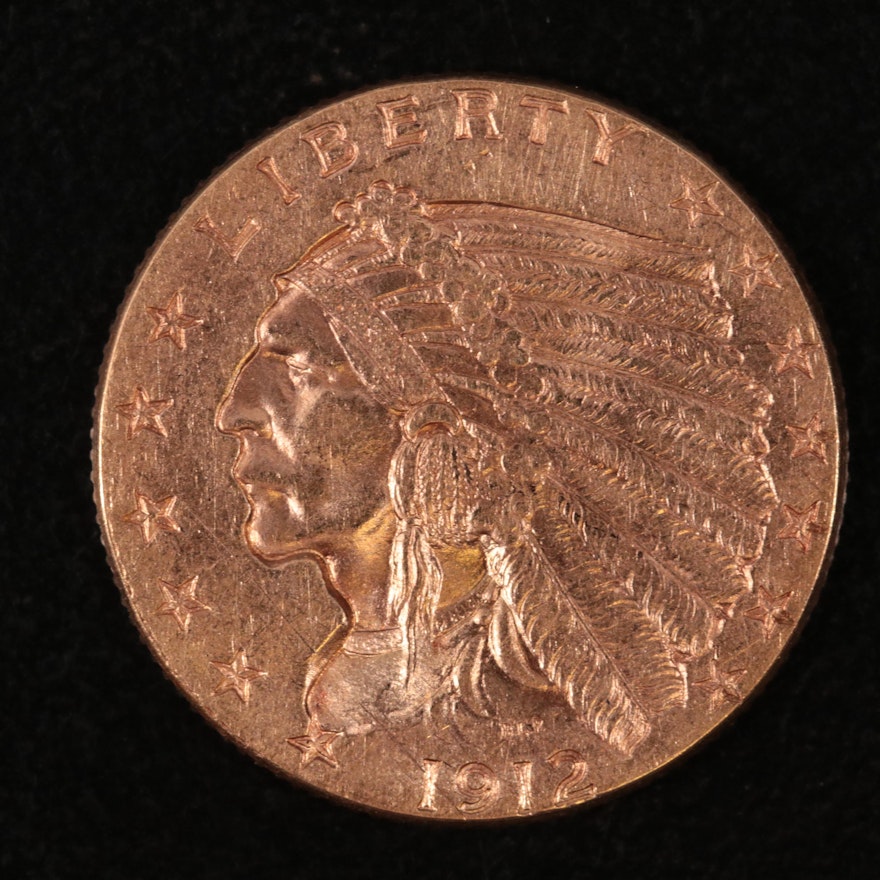 1912 Indian $2 1/2 Gold Coin