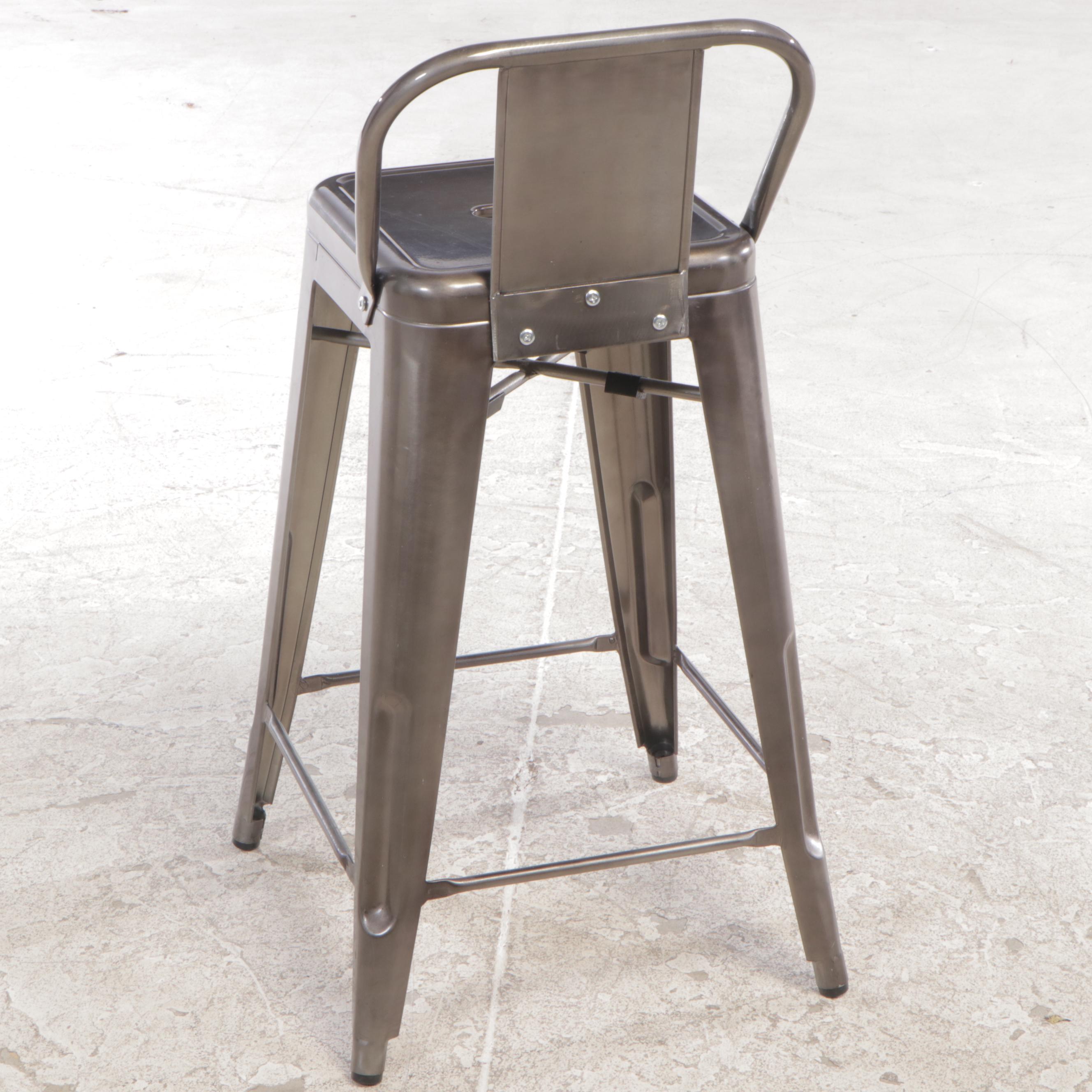 Four Industrial Style Steel Counter Stools EBTH