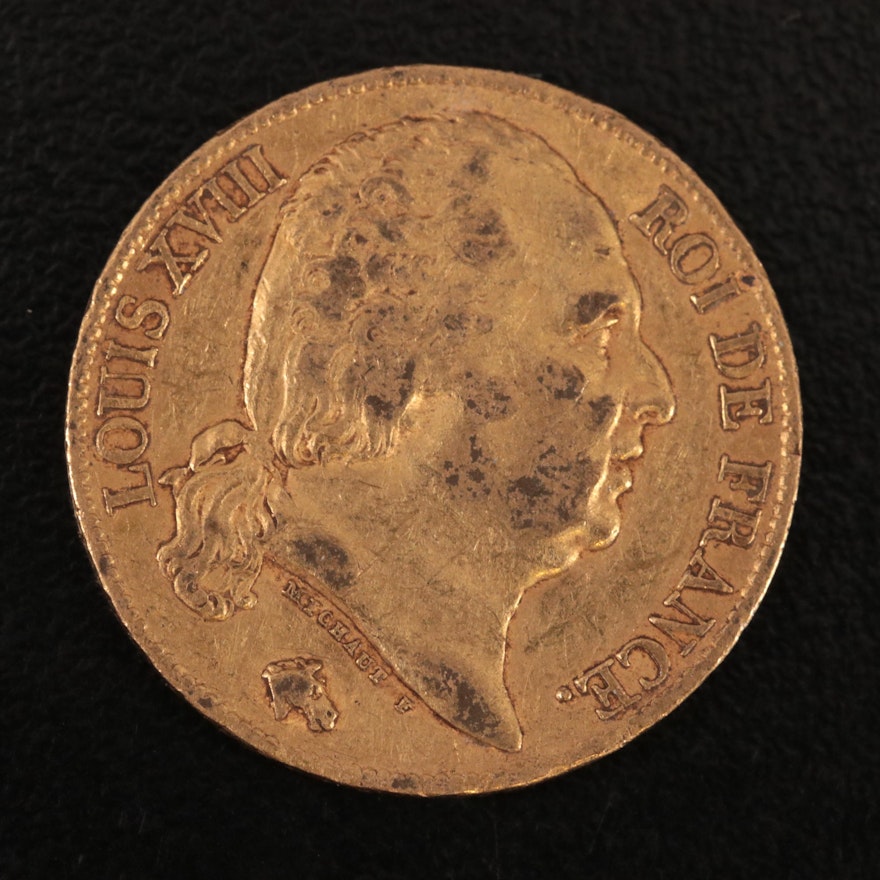 1820-A France Twenty Francs Gold Coin