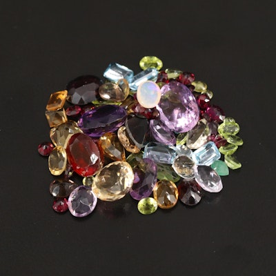Loose 78.78 CTW Amethyst, Garnet, Peridot and Additional Gemstones