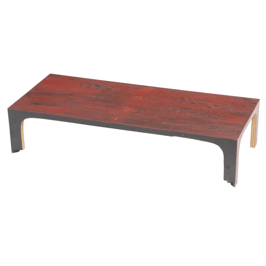 Eastern Asian Plywood Low Table in a Red Waxed Finish
