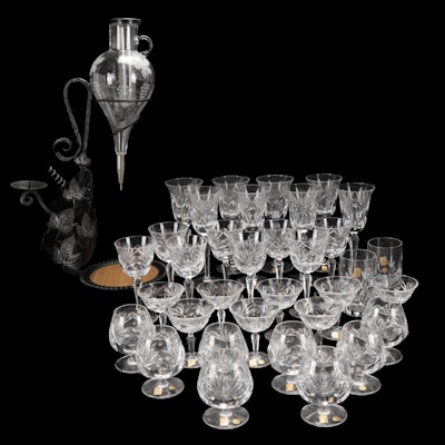 Nachtmann "Andernach" Crystal Stemware and Etched Glass Wine Aerator on Stand