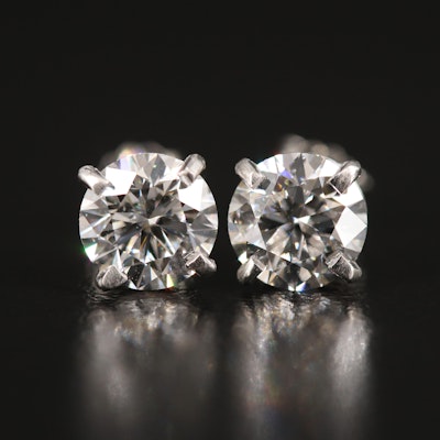 Platinum 2.03 CTW Lab Grown Diamond Stud Earrings with IGI Reports