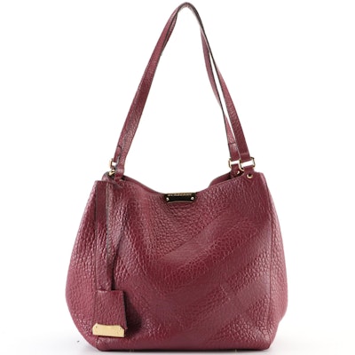 Burberry Small Canterbury Tote with Pouch in Check Embossed Leather