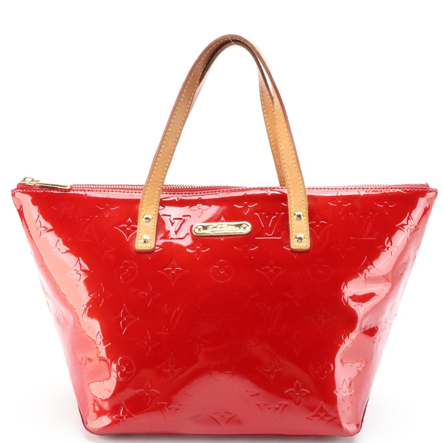 Louis Vuitton Bellevue PM in Red Monogram Vernis and Vachetta Leather