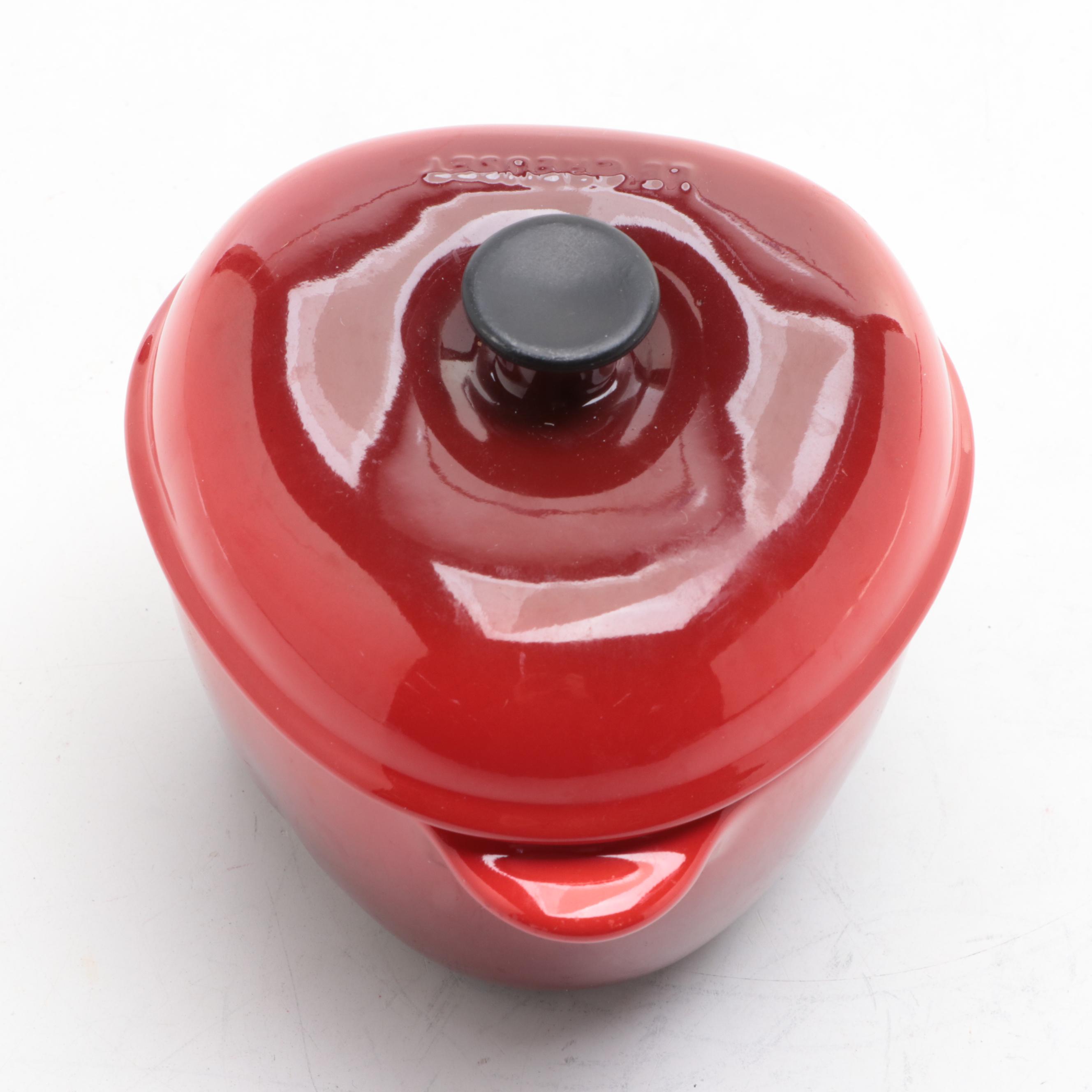 Le Creuset Cerise Red Cast Iron Baking Dish and Grill Pan with Ceramic