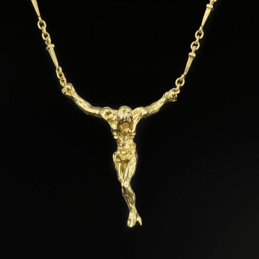 Salvador Dali "Christo De San Juan De Le Cruz" 18K Necklace