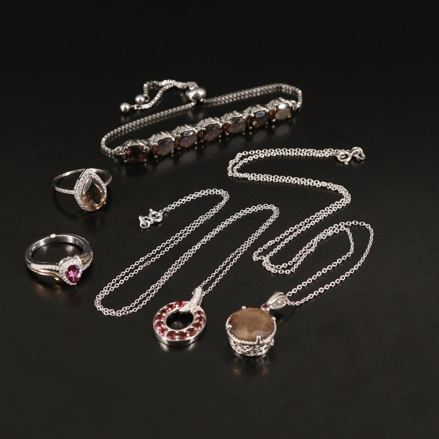 Smoky Quartz, Sapphire, Zircon and Sterling Featured in Jewelry Collection