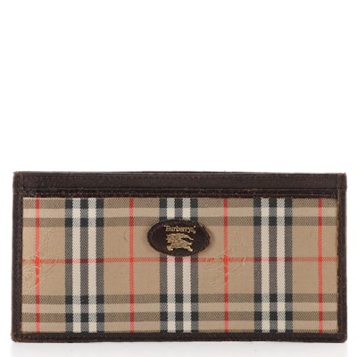 Burberry Slim Wallet in Nova Check and Leather Trim