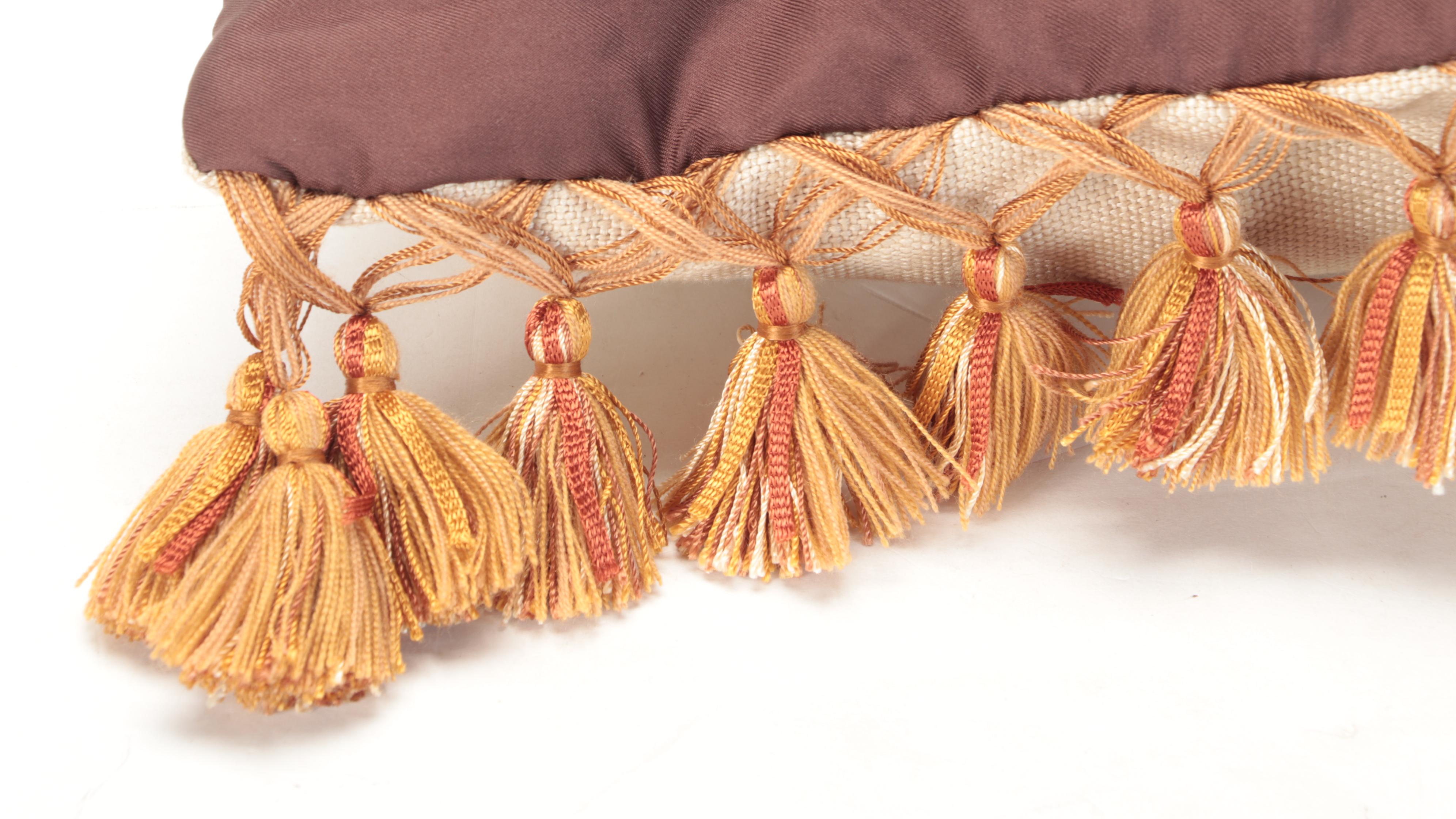 Hermès "Passamenterie" Silk Scarf Tassel Trim Lumbar Pillow EBTH