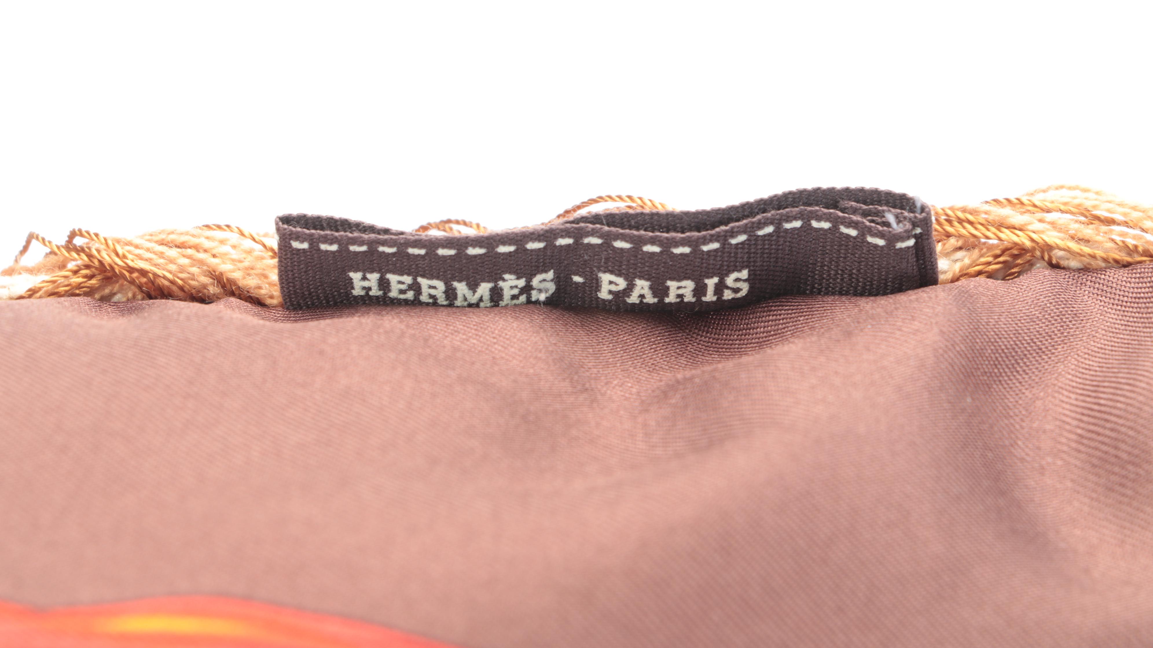 Hermès "Passamenterie" Silk Scarf Tassel Trim Lumbar Pillow EBTH