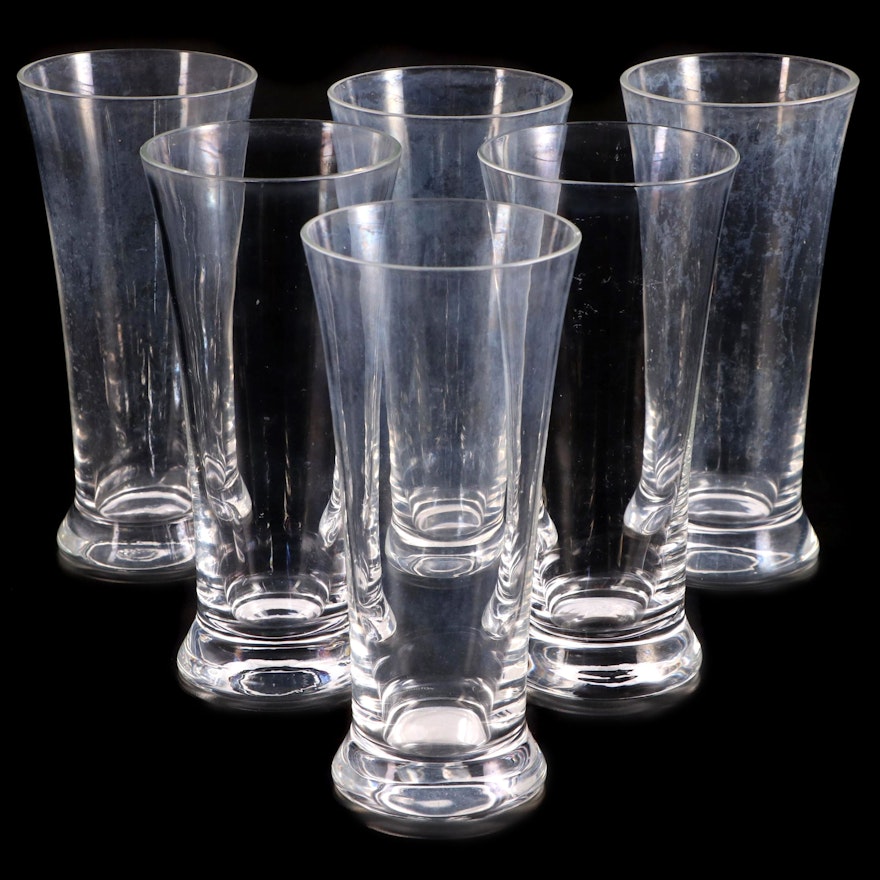Six Dartington Crystal Pilsner Glasses