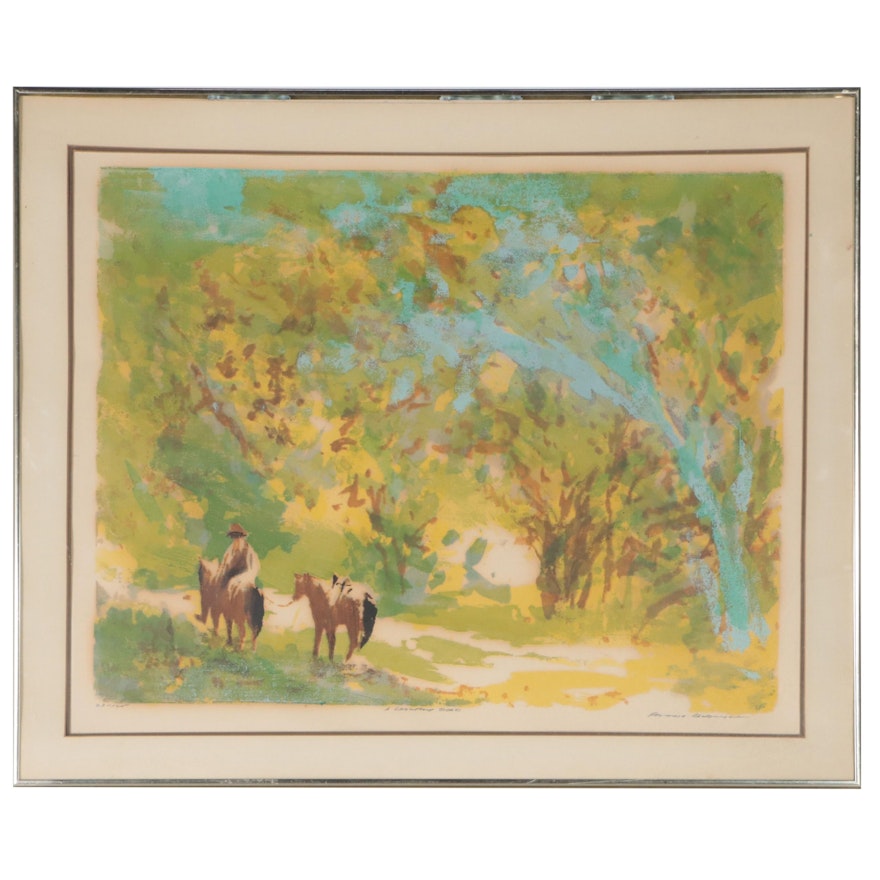 Francis Caldwell Serigraph "A Country Road," Late 20th Century