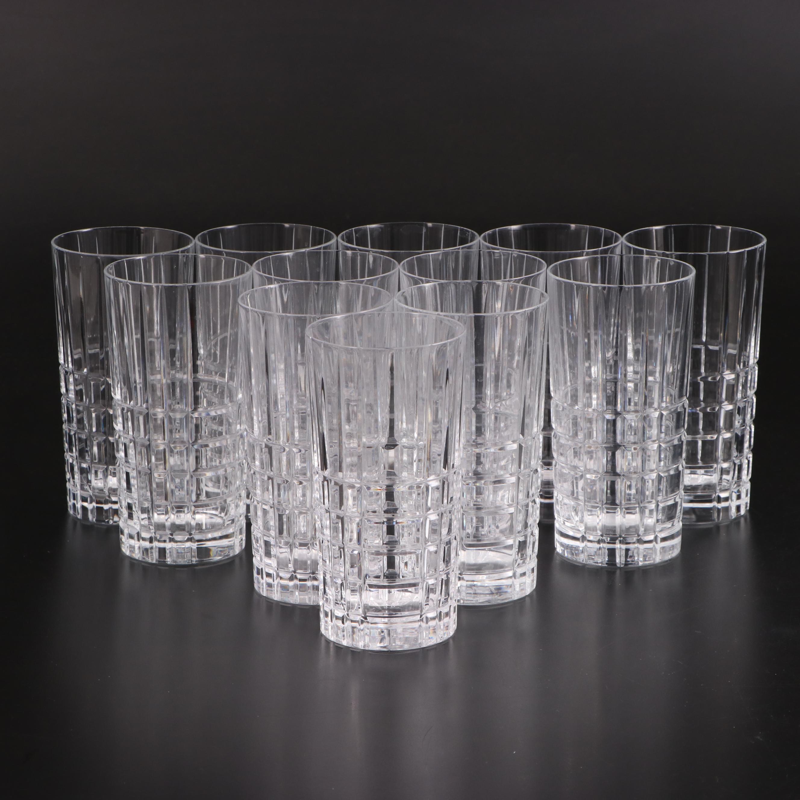 Tiffany & Co. "Plaid" Crystal Highball Glasses EBTH