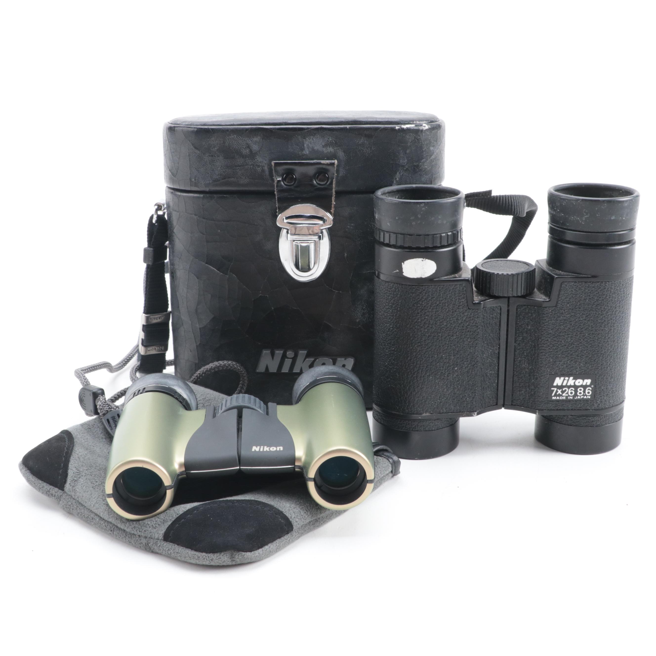 Nikon 7x26 and 7x15 Field Binoculars with Cases EBTH