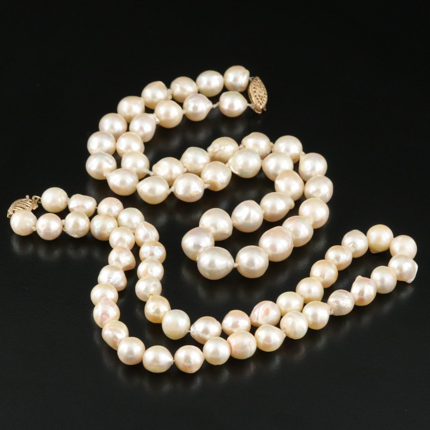 Baroque Pearl Necklaces with 14K Clasps