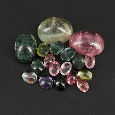 Loose 33.11 CTW Oval Tourmaline Cabochons