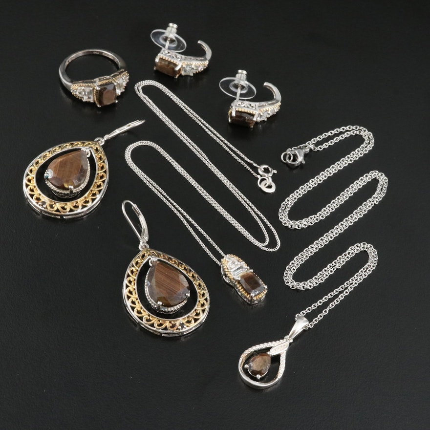Sapphire and Topaz Jewelry Including Sterling