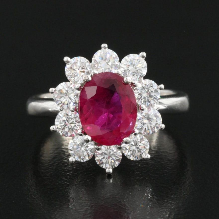18K 1.87 CT Ruby and 1.26 CTW Diamond Ring