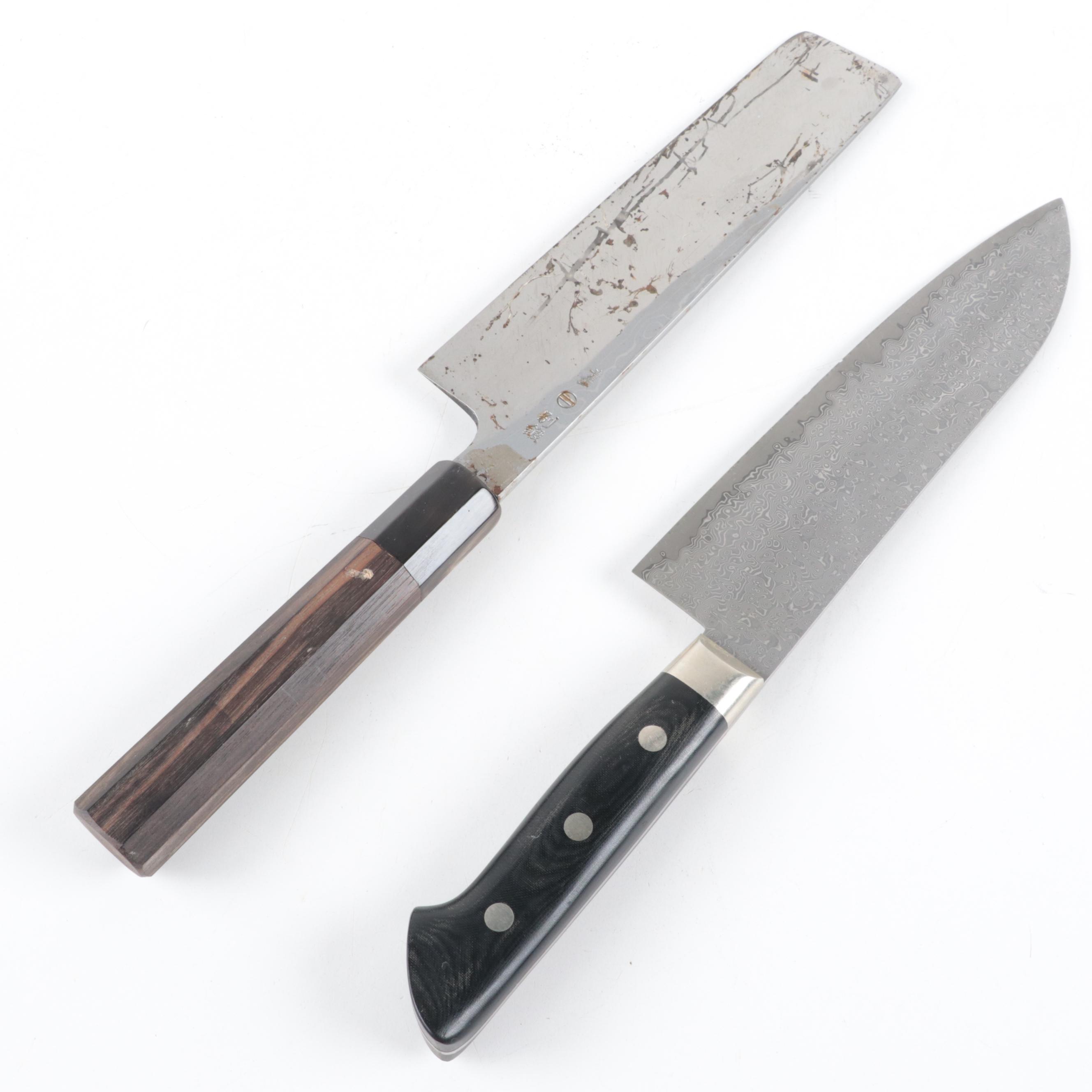 Japanese Carbon Steel Nakiri and Chef's Knives EBTH