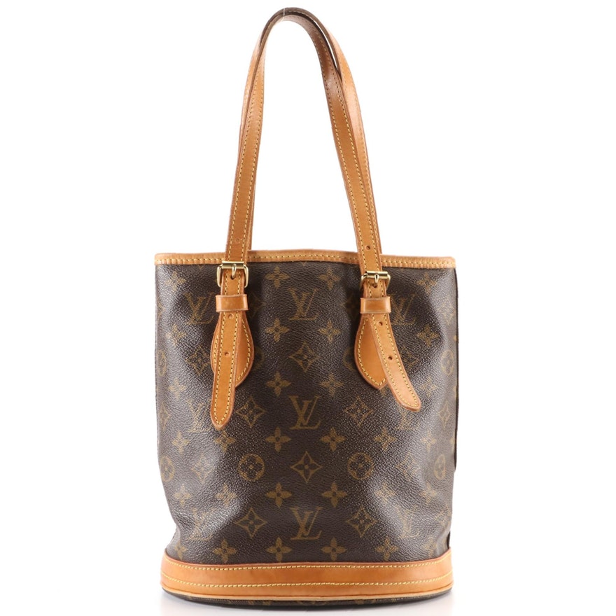 Louis Vuitton Petit Bucket Bag in Monogram Canvas and Vachetta Leather