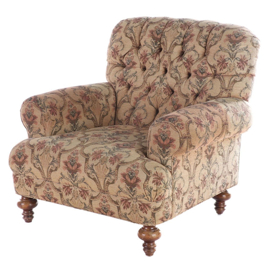 Henredon Custom-Upholstered and Buttoned-Down Easy Armchair