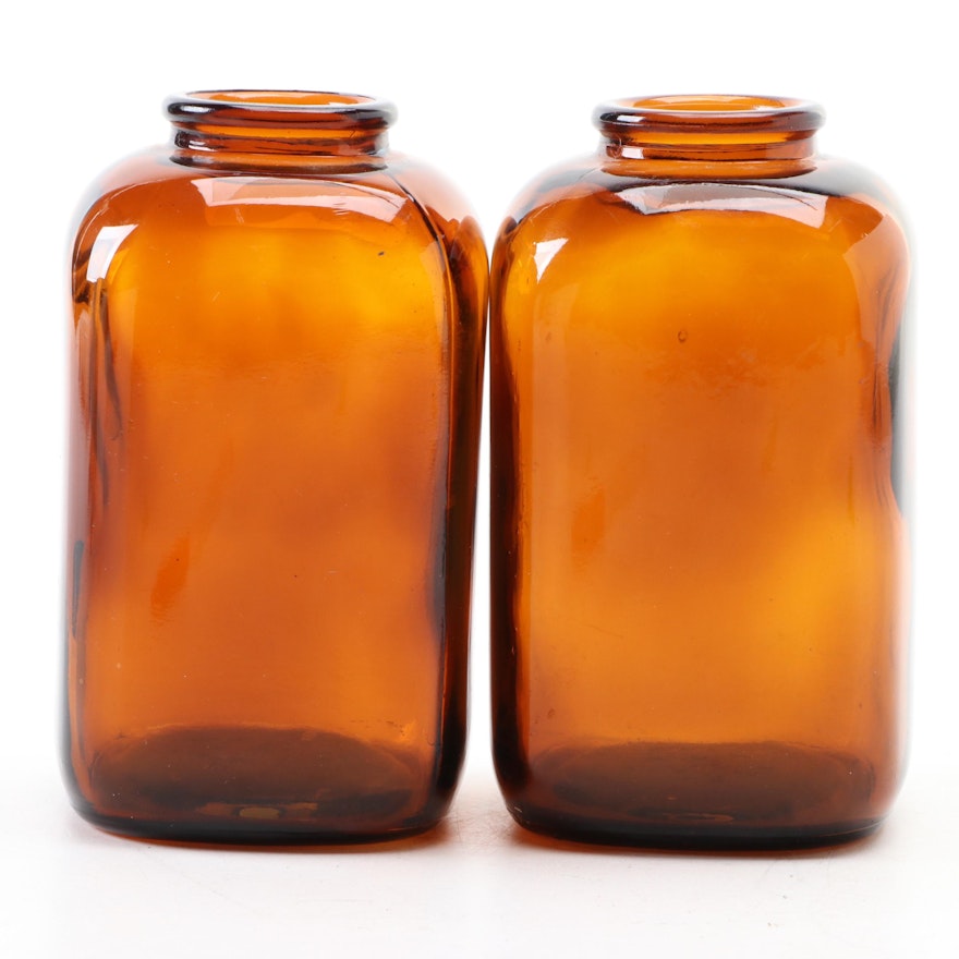 Amber Glass Snuff Bottles, Early to Mid-20th Century