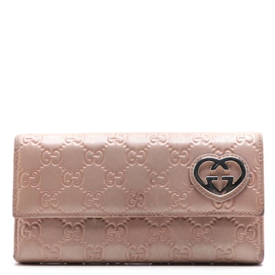 Gucci GG Embossed Leather Continental Wallet with Box