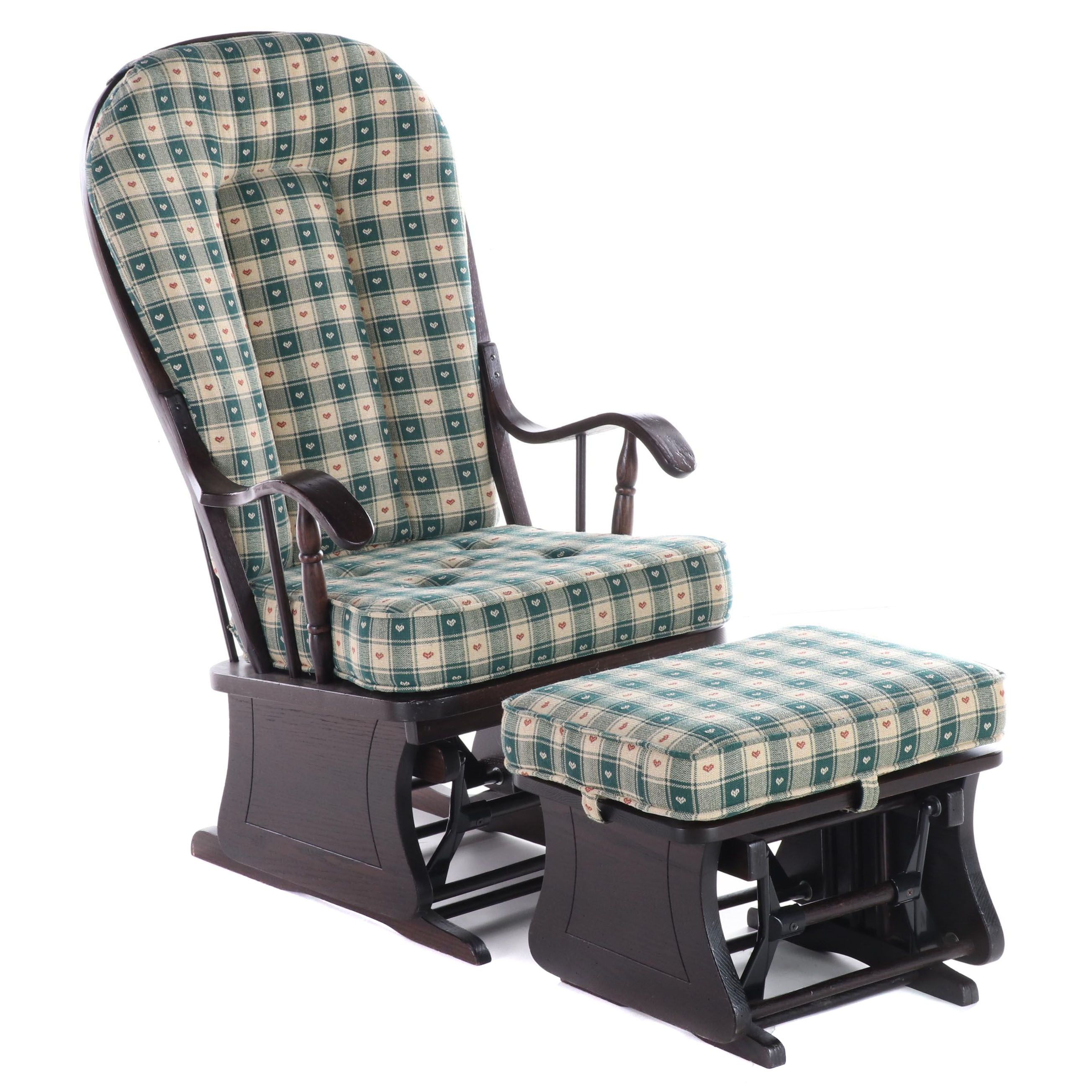 Ort Furniture Mfg. Co. Oak GliderRocker and Footstool EBTH