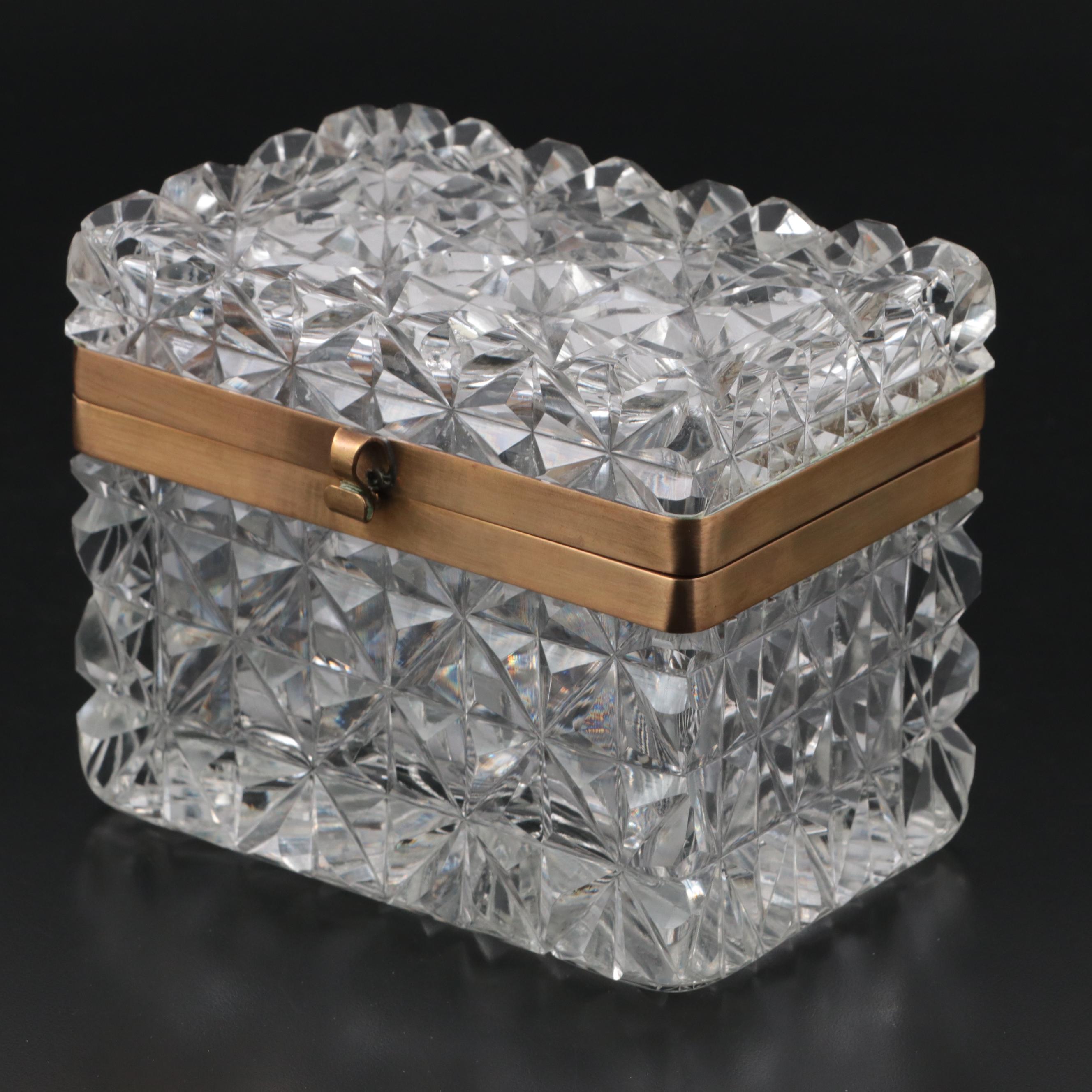 French Style Gilt Metal and Glass Casket with Other Vase and Décor EBTH