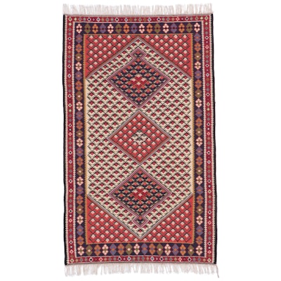 3'5 x 5'9 Handwoven Persian Senneh Kilim Area Rug
