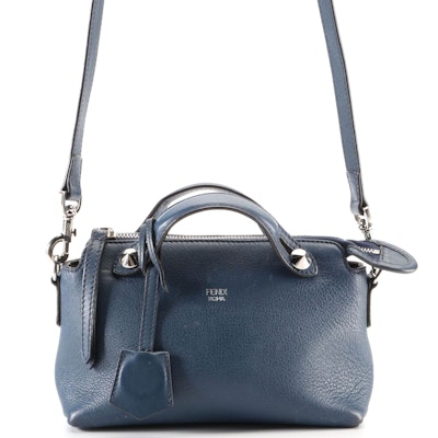 Fendi By The Way Mini Crossbody Bag in Blue Leather with Shoulder Strap