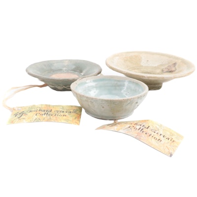 Chinese Celadon Glazed Saucers and Bowls, Probably Song Dynasty