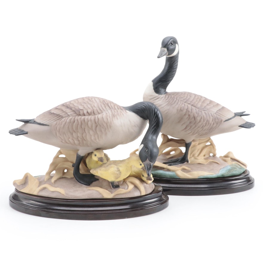 Boehm "Canada Geese" Porcelain Figurine Pair with Bases