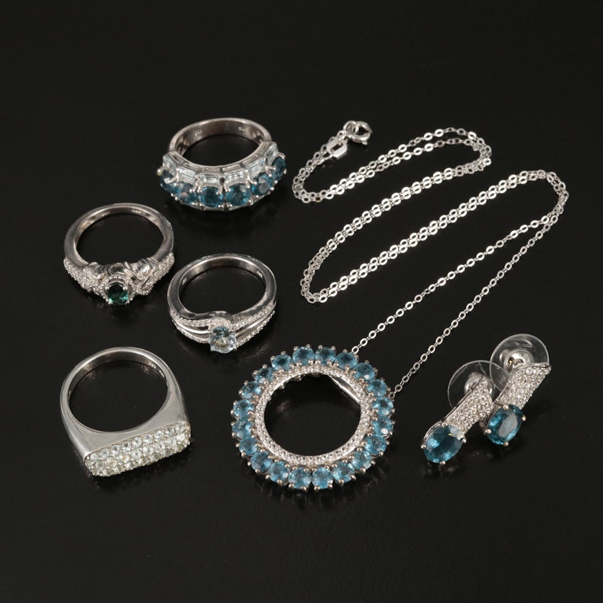 Sterling Topaz, Tourmaline and Zircon Jewelry