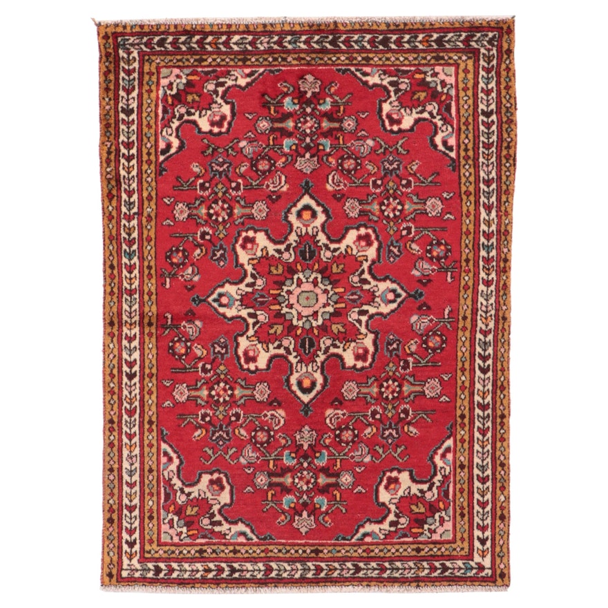 3'6 x 4'11 Hand-Knotted Persian Hamadan Accent Rug