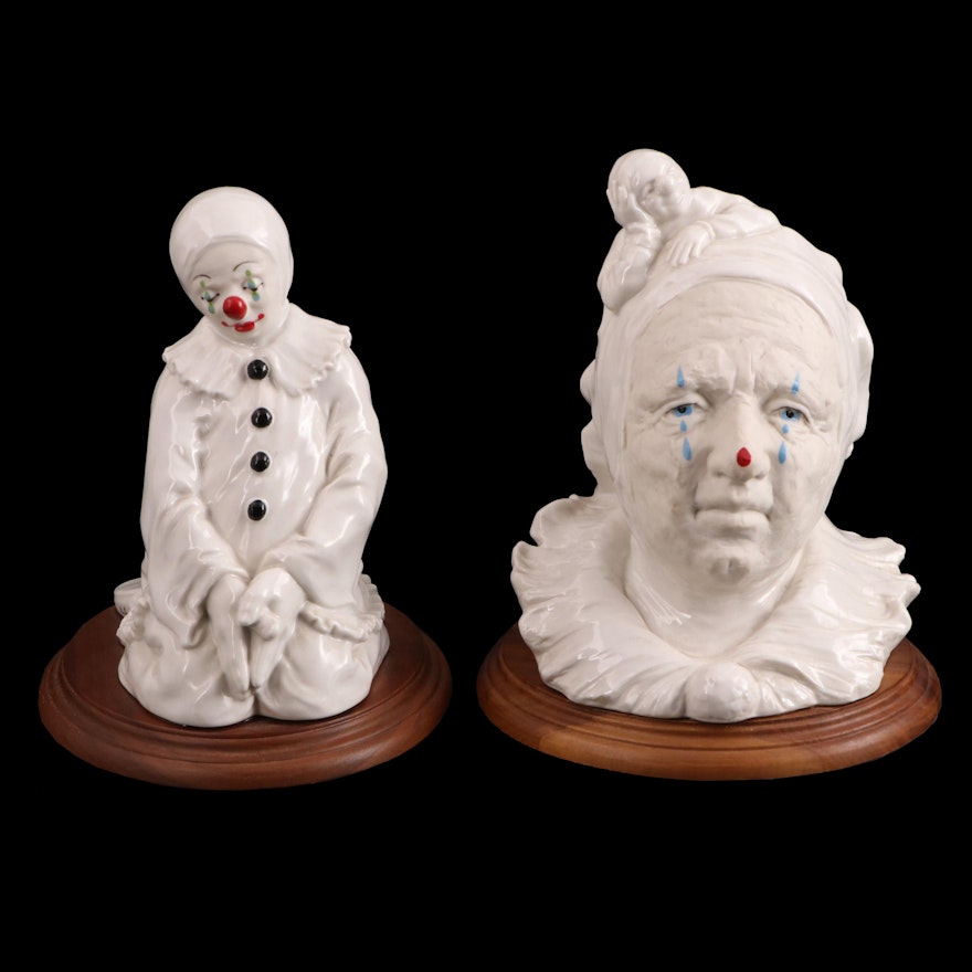 Limited Edition Andreoli Clown Figurines