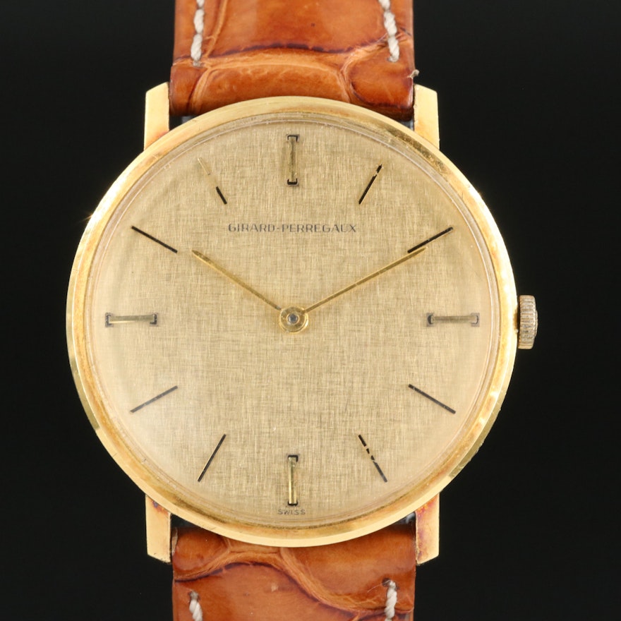 Vintage 18K Girard-Perragaux Stem Wind Wristwatch