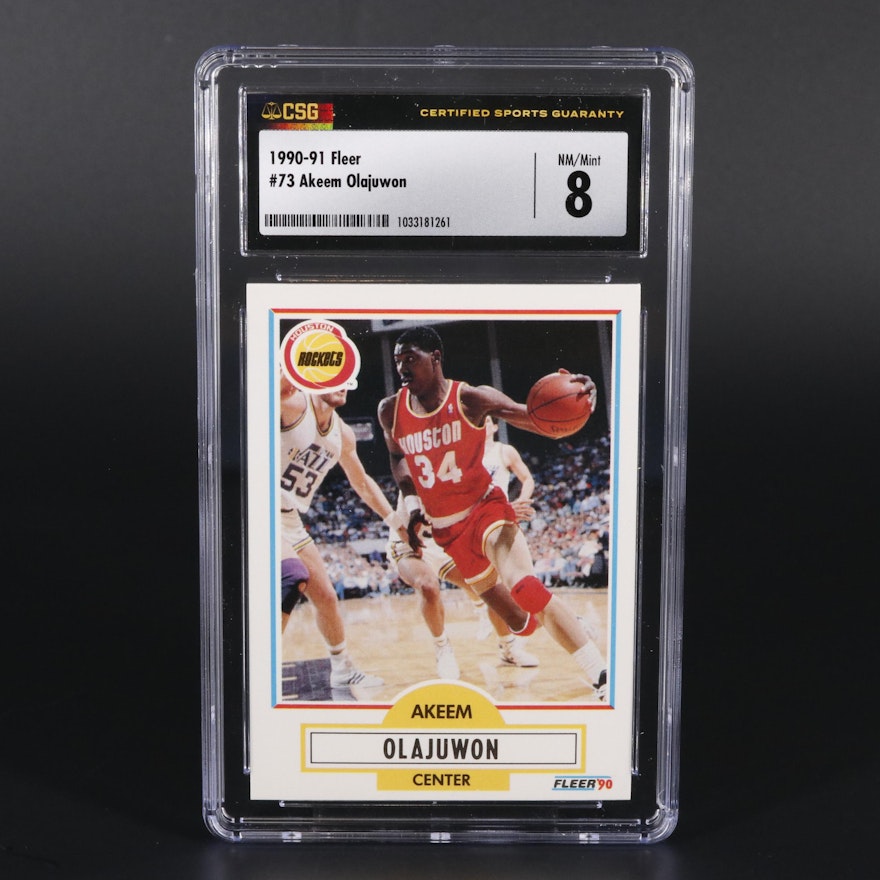 1990-91 Fleer Akeem Olajuwon #73 Graded CSG Mint 8 Basketball Card